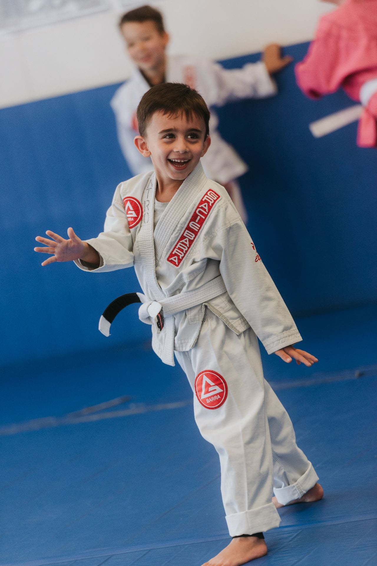 Happy kid training at Gracie Barra